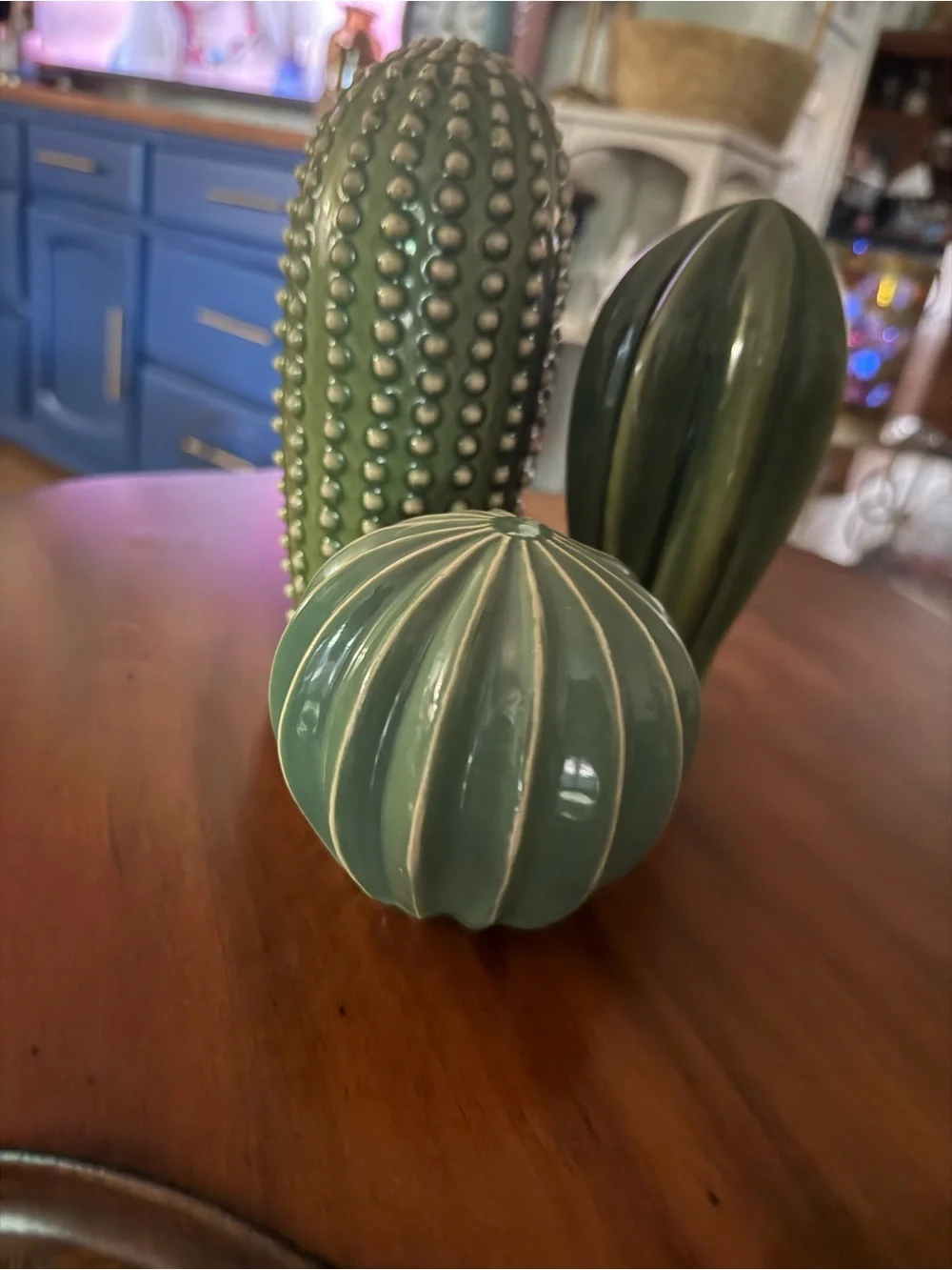IKEA Glazed Green Ceramic Cactus Trio